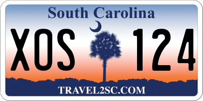 SC license plate XOS124