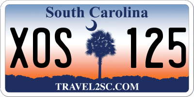 SC license plate XOS125