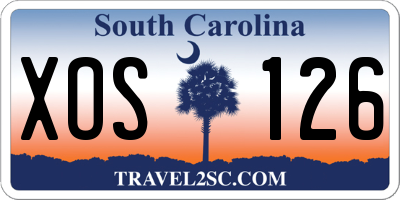 SC license plate XOS126