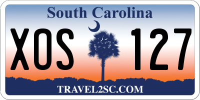 SC license plate XOS127