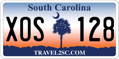 SC license plate XOS128