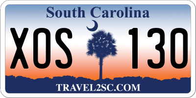 SC license plate XOS130