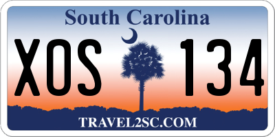 SC license plate XOS134