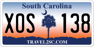 SC license plate XOS138