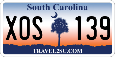SC license plate XOS139