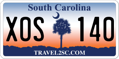 SC license plate XOS140