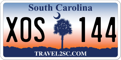 SC license plate XOS144