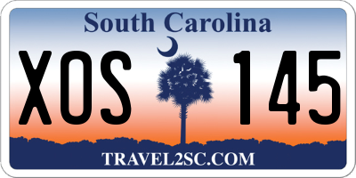 SC license plate XOS145