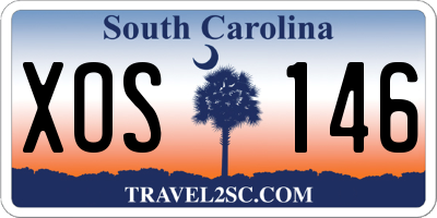 SC license plate XOS146