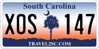 SC license plate XOS147