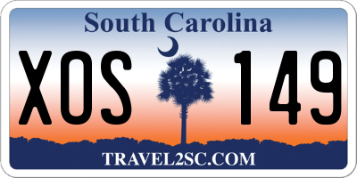SC license plate XOS149