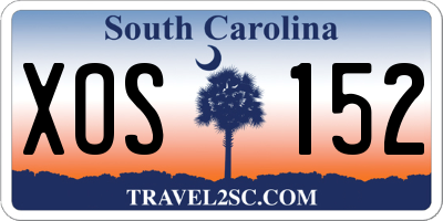 SC license plate XOS152