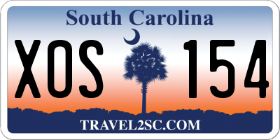 SC license plate XOS154