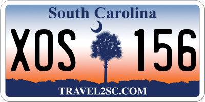 SC license plate XOS156