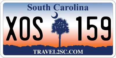 SC license plate XOS159