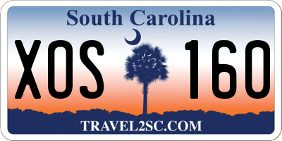SC license plate XOS160
