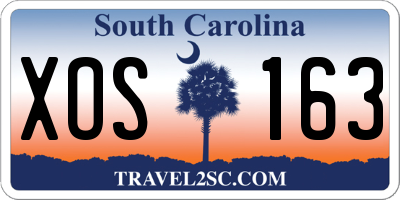 SC license plate XOS163