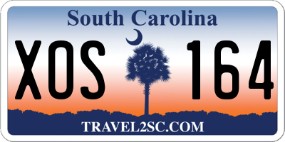 SC license plate XOS164