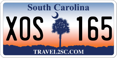 SC license plate XOS165