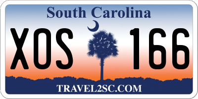 SC license plate XOS166