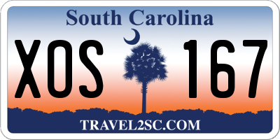 SC license plate XOS167