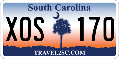 SC license plate XOS170