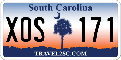 SC license plate XOS171