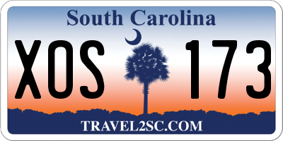 SC license plate XOS173