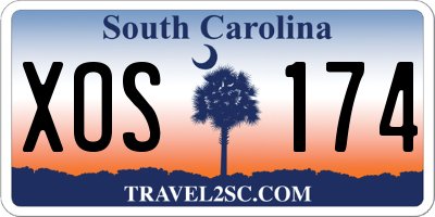 SC license plate XOS174