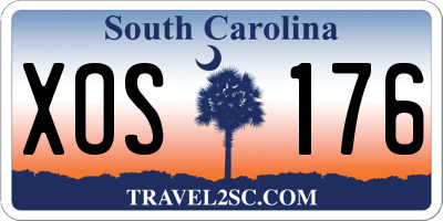SC license plate XOS176