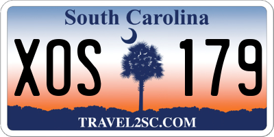 SC license plate XOS179