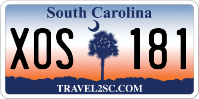SC license plate XOS181