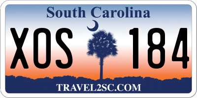 SC license plate XOS184