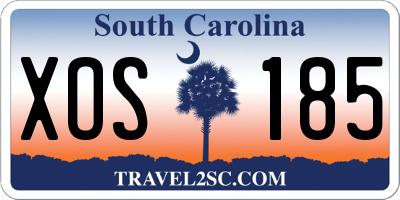 SC license plate XOS185