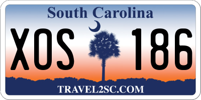 SC license plate XOS186