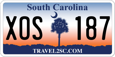 SC license plate XOS187