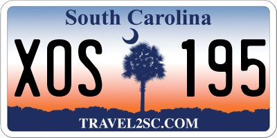 SC license plate XOS195