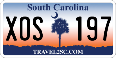 SC license plate XOS197