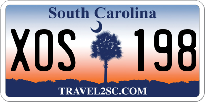 SC license plate XOS198