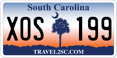 SC license plate XOS199