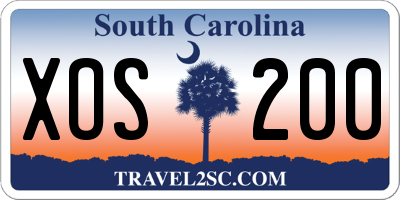 SC license plate XOS200