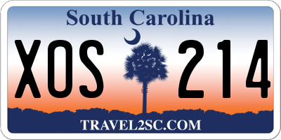 SC license plate XOS214
