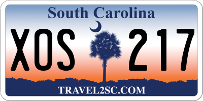SC license plate XOS217