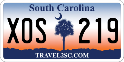 SC license plate XOS219