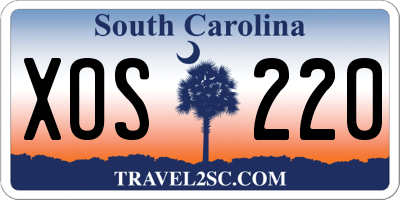 SC license plate XOS220