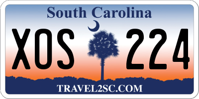 SC license plate XOS224