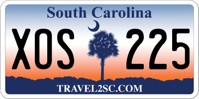 SC license plate XOS225