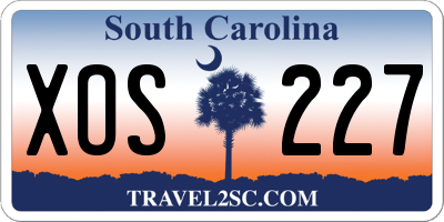 SC license plate XOS227