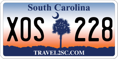 SC license plate XOS228
