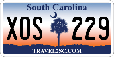 SC license plate XOS229
